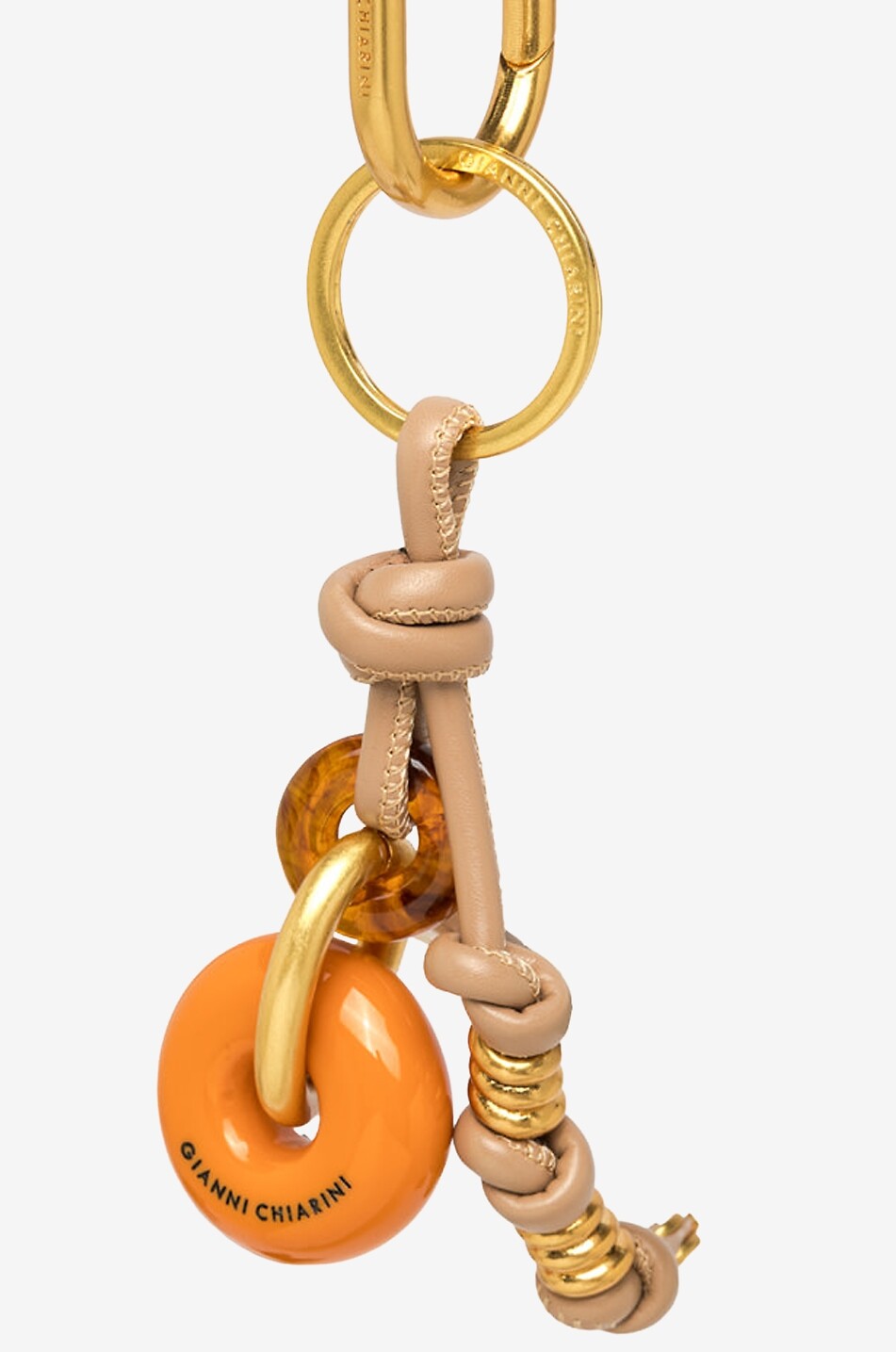 GIANNI CHIARINI Schlüsselanhänger und Taschencharm aus Kunstleder und Harz Donut Damen ORANGE 3