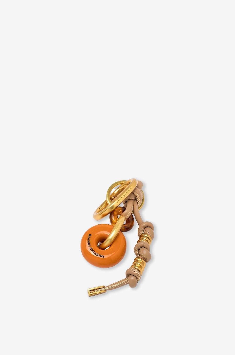 GIANNI CHIARINI Schlüsselanhänger und Taschencharm aus Kunstleder und Harz Donut Damen ORANGE 5