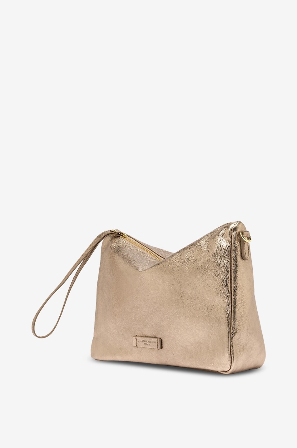 GIANNI CHIARINI Rechteckige Wildleder-Clutch mit Metallic-Effekt Nora Damen GOLDEN 5