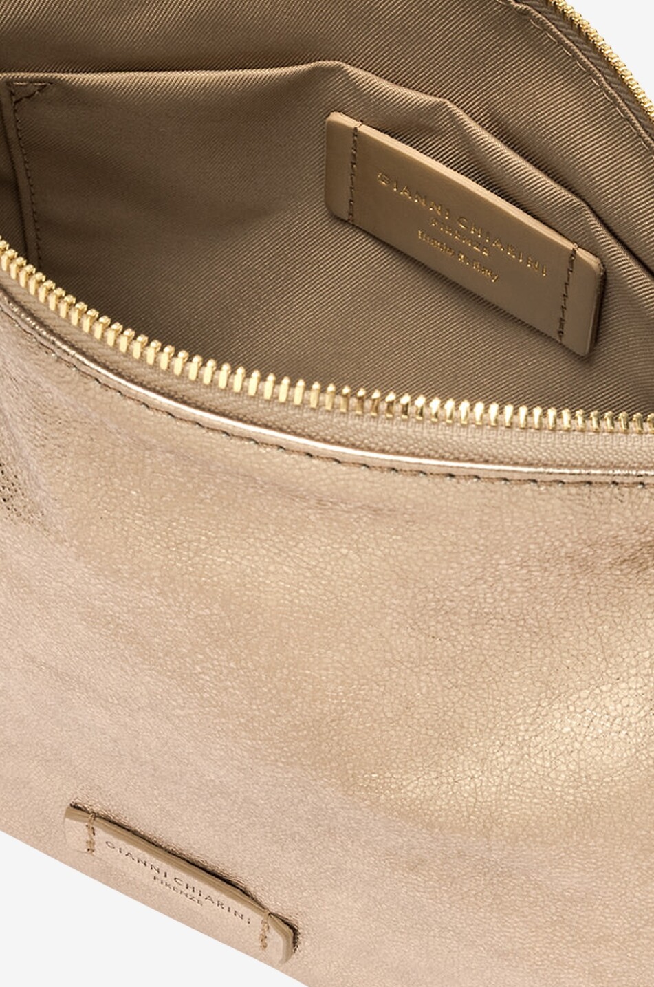 GIANNI CHIARINI Rechteckige Wildleder-Clutch mit Metallic-Effekt Nora Damen GOLDEN 7