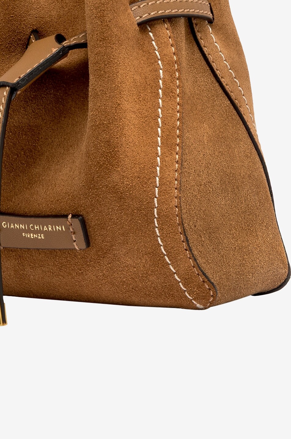 GIANNI CHIARINI Bucket-Tasche aus Wildleder Sienna Damen HELLBRAUN 7