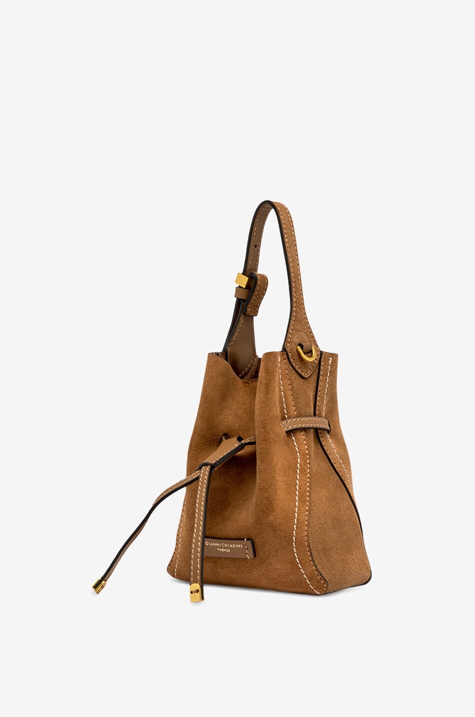 GIANNI CHIARINI Bucket-Tasche aus Wildleder Sienna Damen HELLBRAUN 5