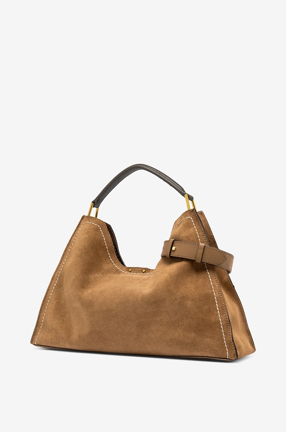 GIANNI CHIARINI Trapezförmige Handtasche aus Wildleder Aurore Damen HELLBRAUN 4