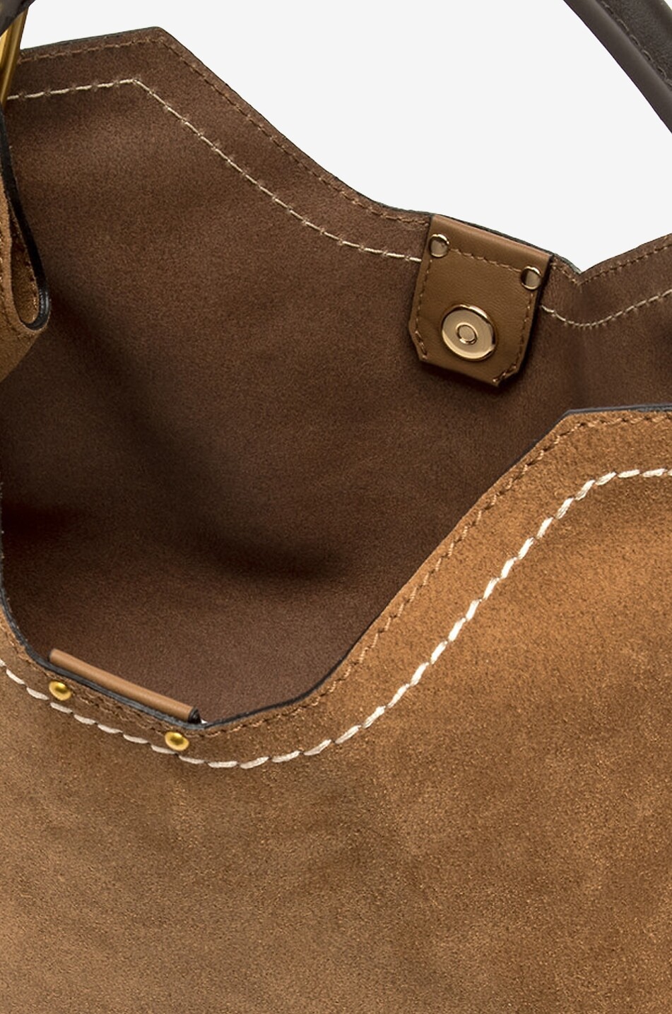 GIANNI CHIARINI Trapezförmige Handtasche aus Wildleder Aurore Damen HELLBRAUN 5