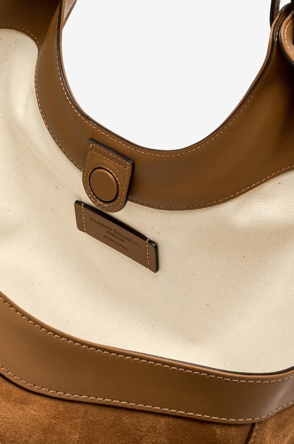 GIANNI CHIARINI Gewebter Shopper aus Wild-  und Glattleder Dua Damen HELLBRAUN 9