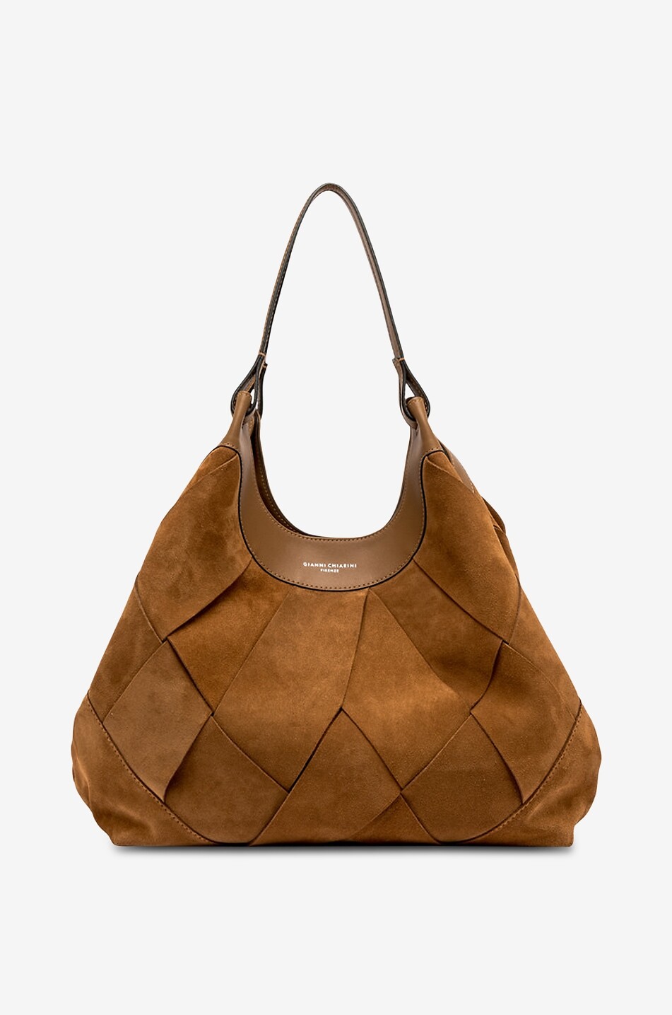 GIANNI CHIARINI Gewebter Shopper aus Wild-  und Glattleder Dua Damen HELLBRAUN 5