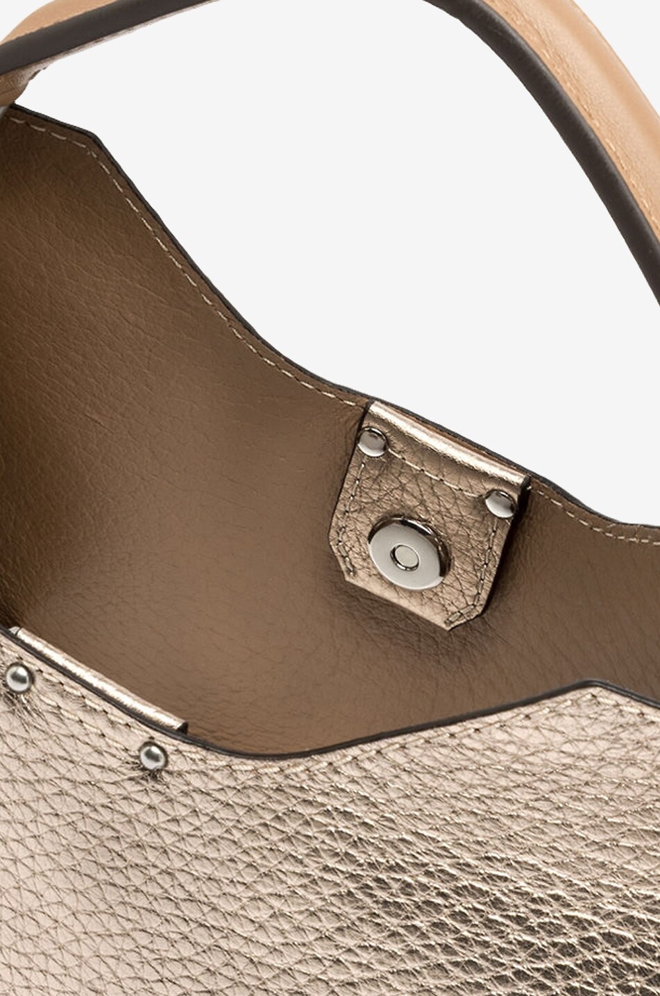 GIANNI CHIARINI Sac à main en cuir grainé métallisé Aurore Femme DORE 7