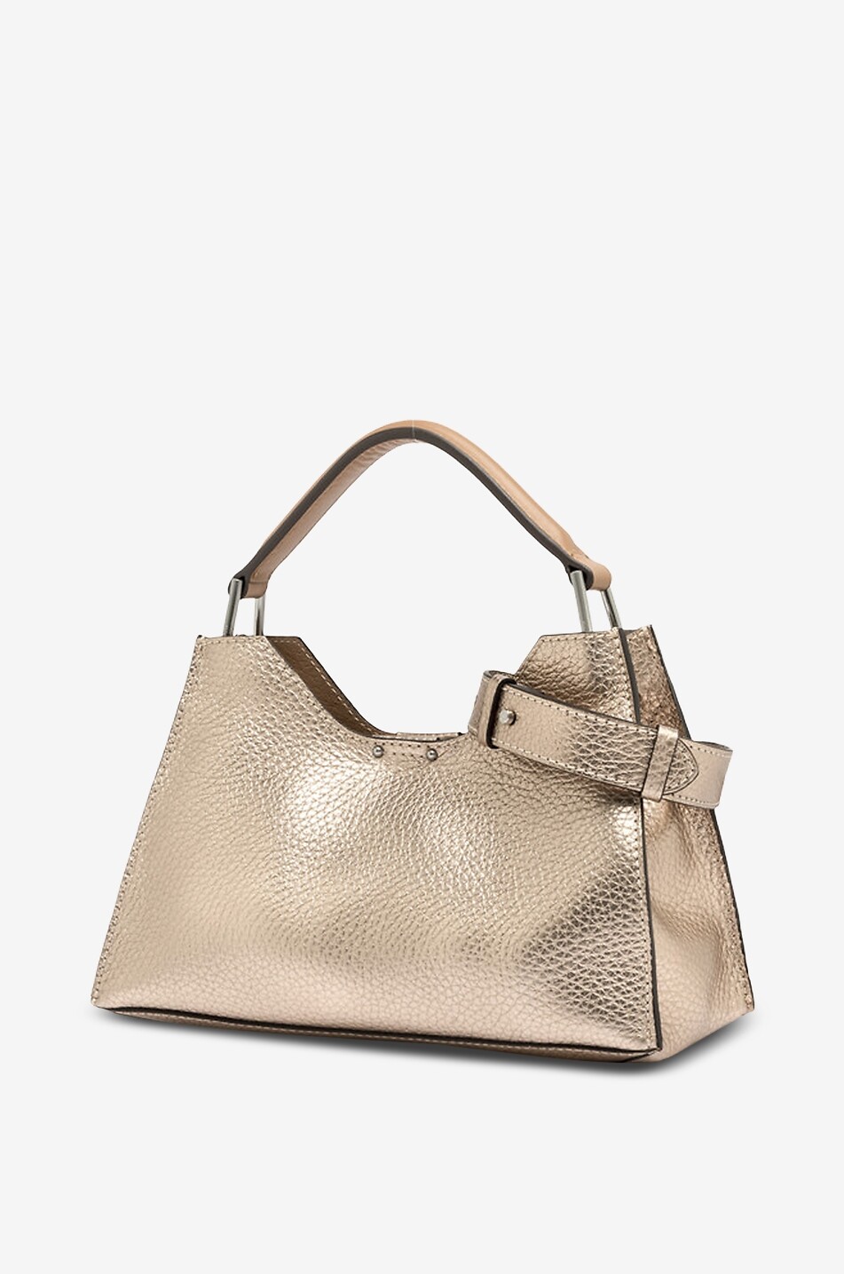 GIANNI CHIARINI Sac à main en cuir grainé métallisé Aurore Femme DORE 9