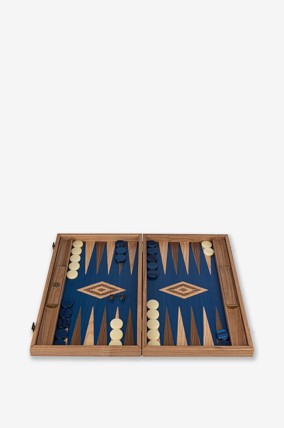 MANOPOULOS Amerikanisches Nussbaum-Backgammon mit handgefertigten Einlegearbeiten Haus BUNT 1