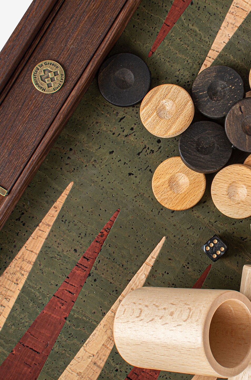 MANOPOULOS Jeu de backgammon avec incrustation en liège naturel Maison MULTICOLORE 3