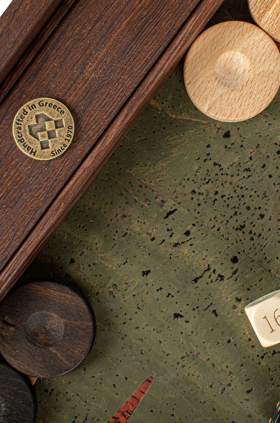 MANOPOULOS Jeu de backgammon avec incrustation en liège naturel Maison MULTICOLORE 5