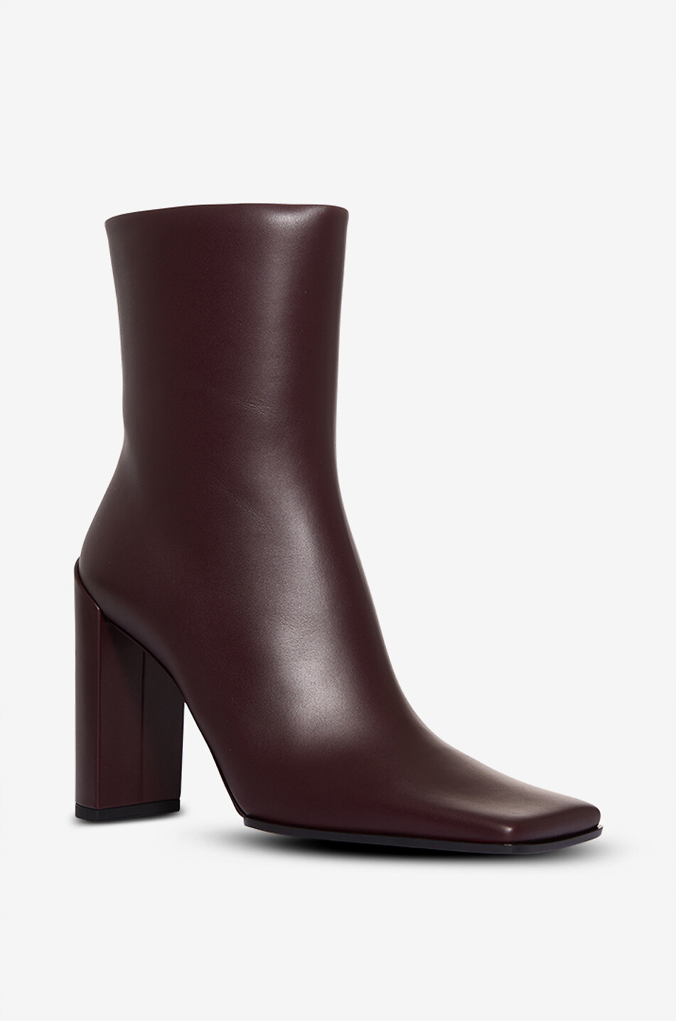 Lederstiefeletten mit Blockabsatz Square