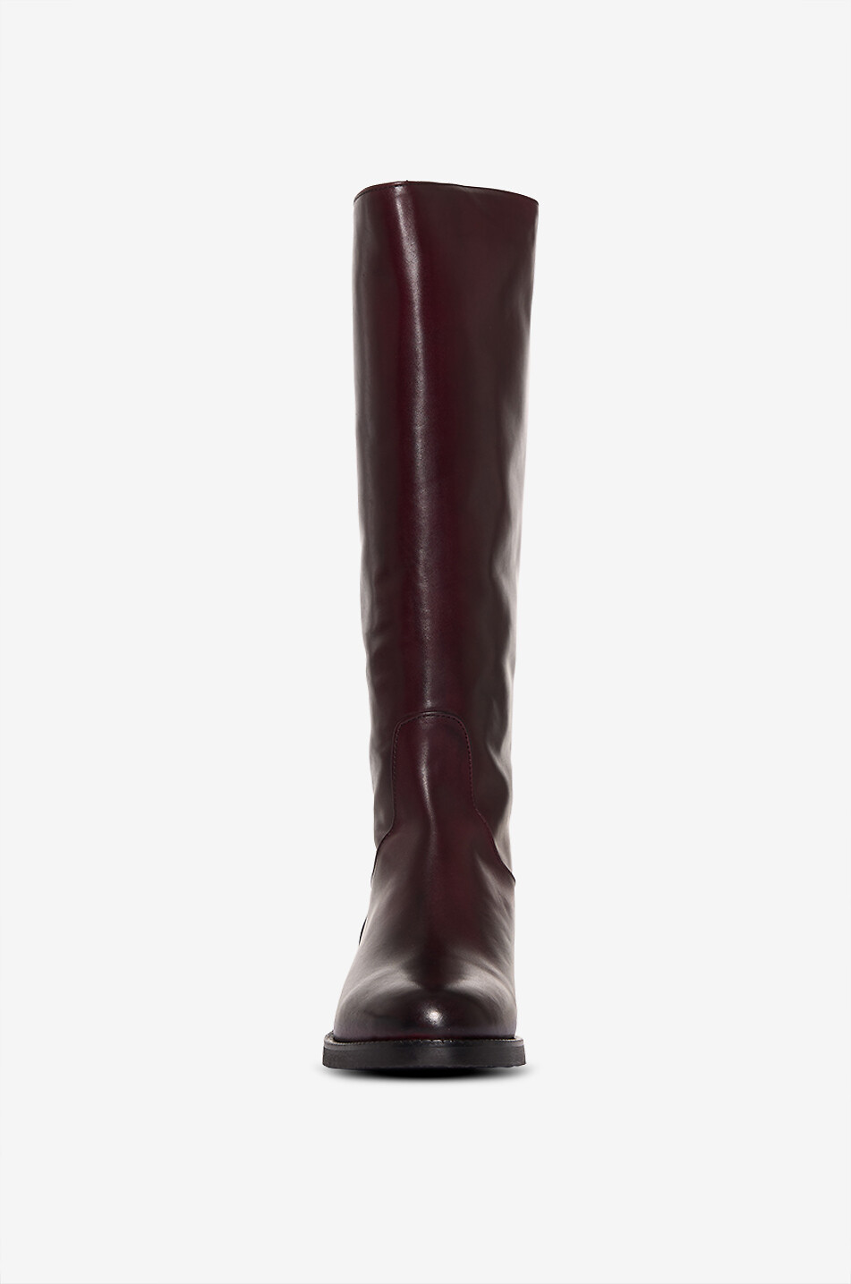 BONGENIE Soubane smooth leather flat boots Women DARK RED 2