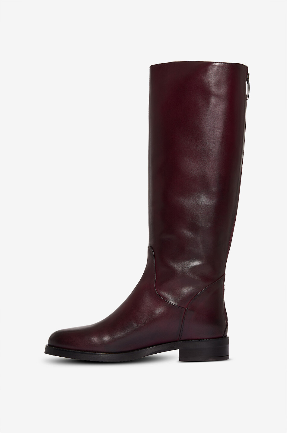 BONGENIE Soubane smooth leather flat boots Women DARK RED 3