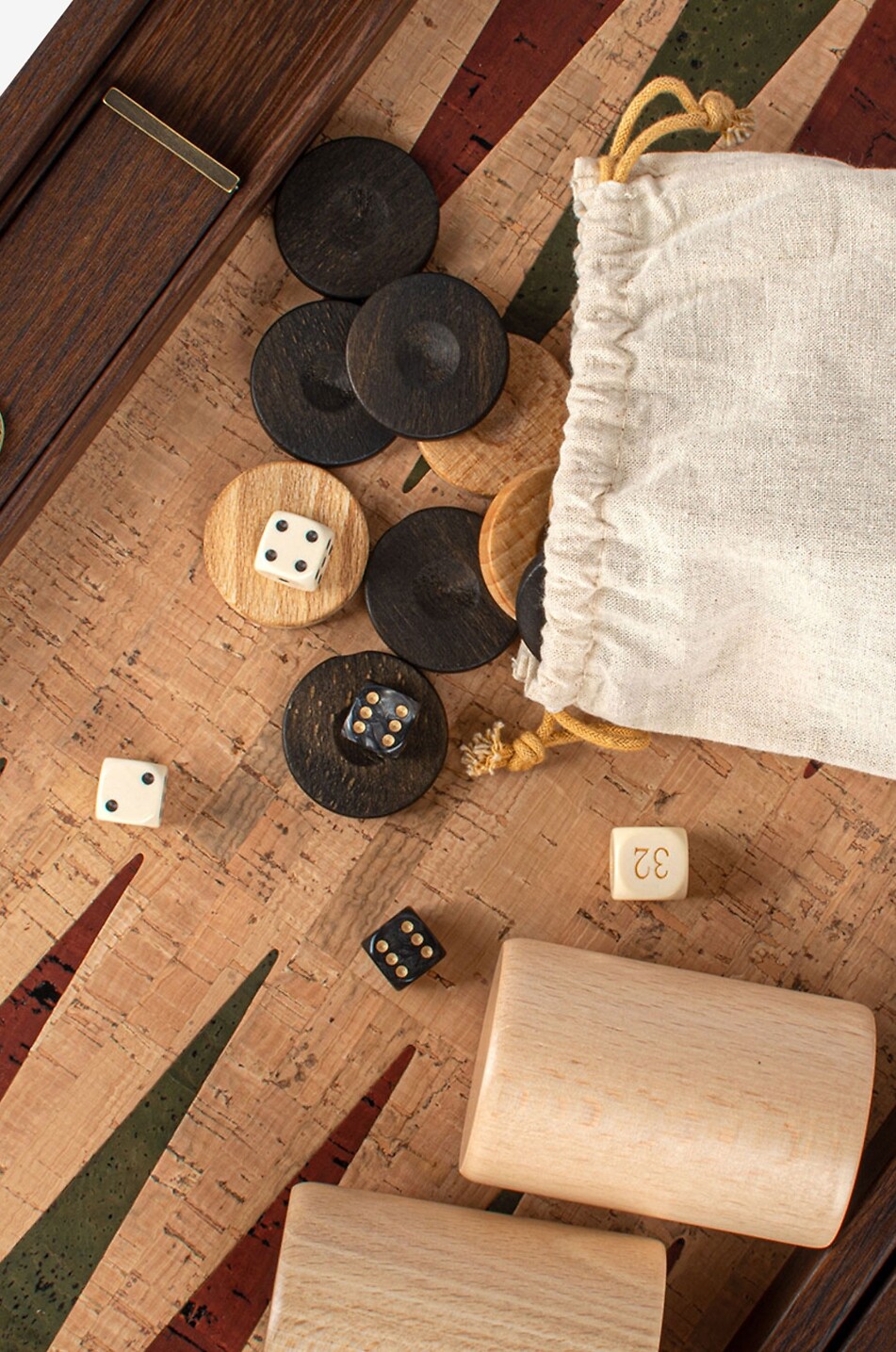 MANOPOULOS Jeu de backgammon en liège naturel fait main Maison MULTICOLORE 3