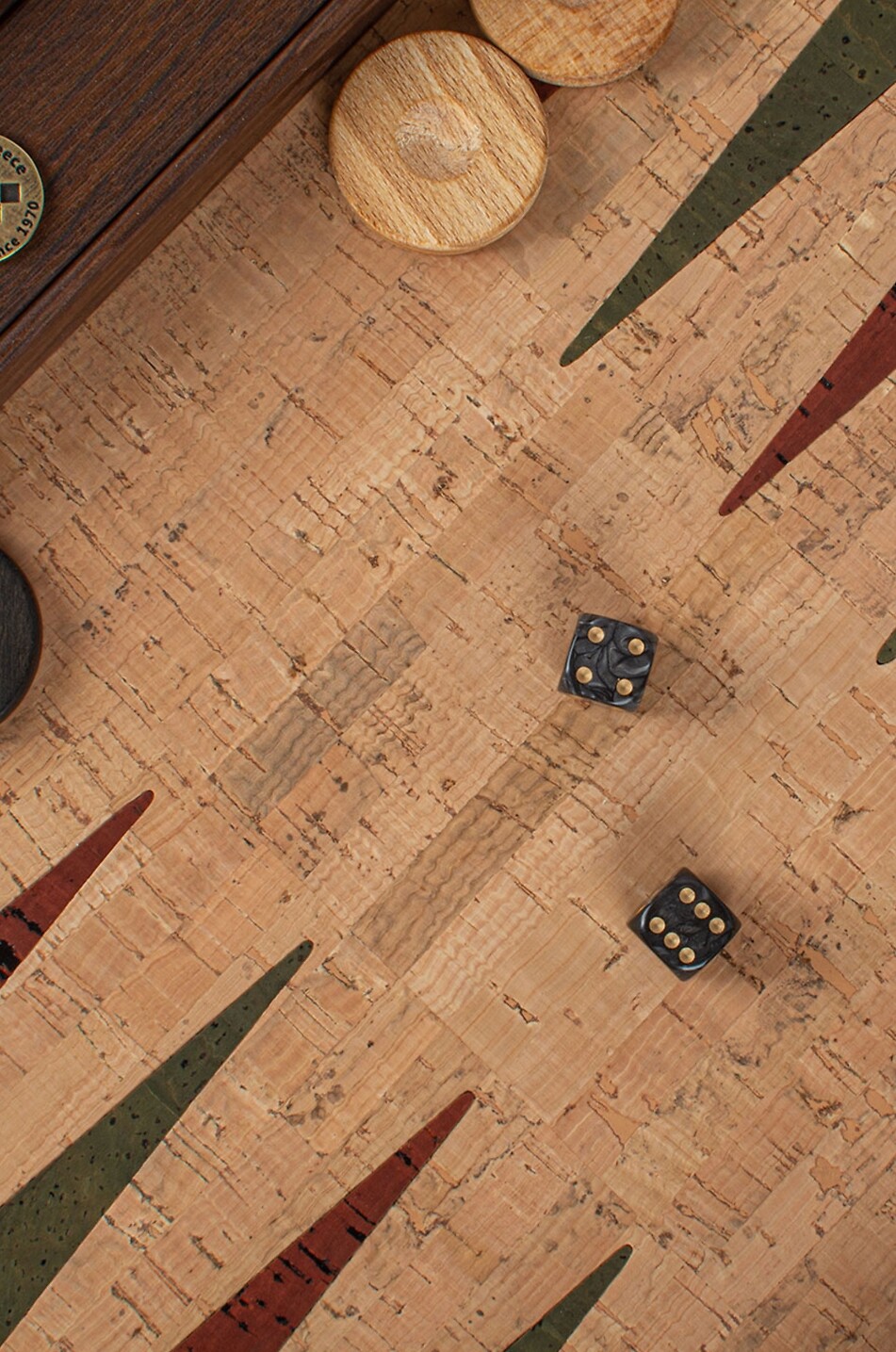 MANOPOULOS Jeu de backgammon en liège naturel fait main Maison MULTICOLORE 5