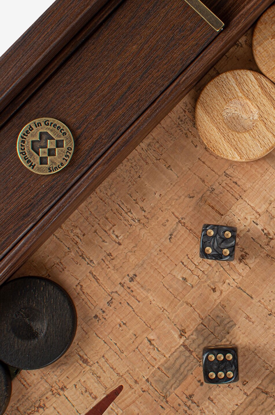 MANOPOULOS Jeu de backgammon en liège naturel fait main Maison MULTICOLORE 6