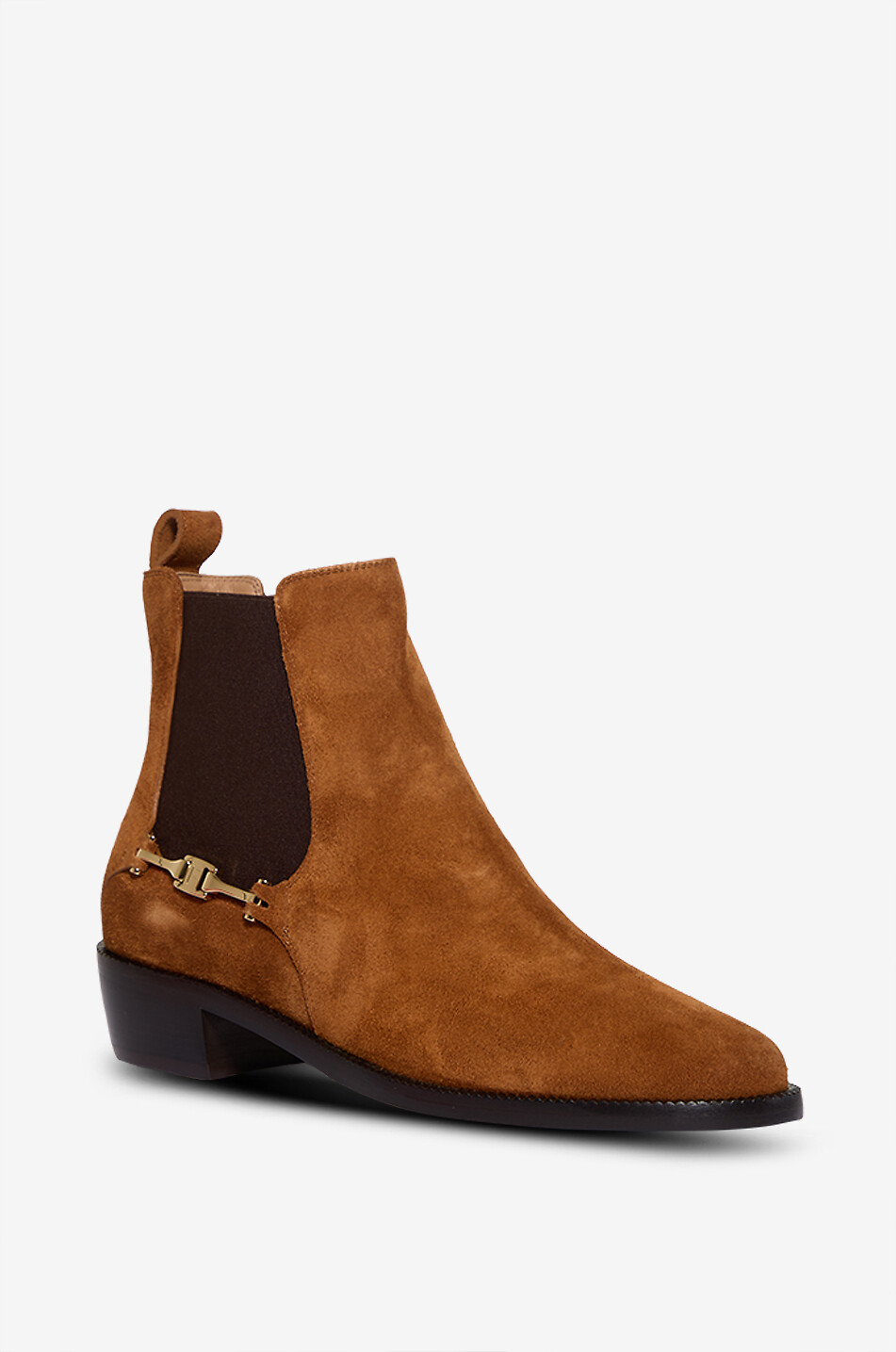 SALVATORE FERRAGAMO Bottines chelsea en daim Femme COGNAC 1