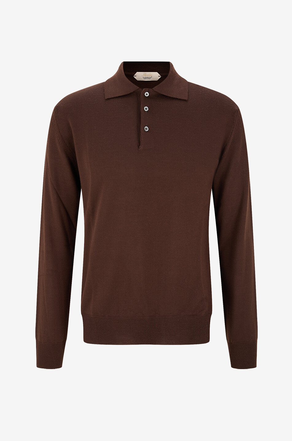 Cashwool extrafine merino wool buttoned polo jumper