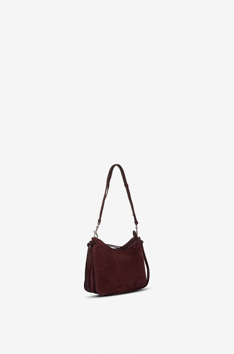 PHOEBE PHILO Gig Small suede shoulder bag Women DARK RED 2