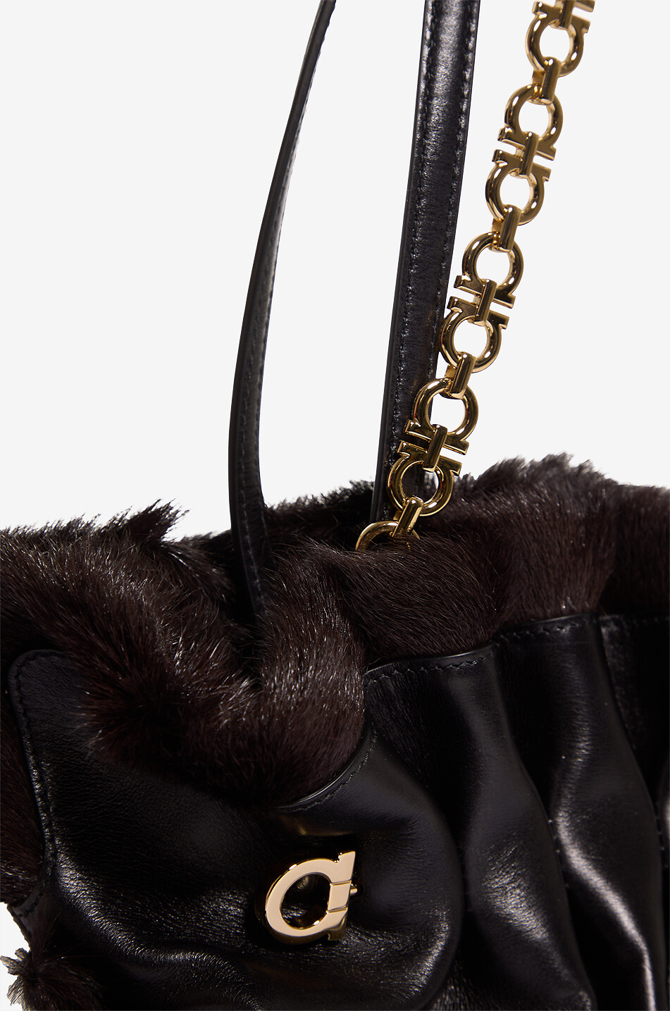 SALVATORE FERRAGAMO Rechteckige Handtasche aus glattem Leder Soft-Bag Damen SCHWARZ 6