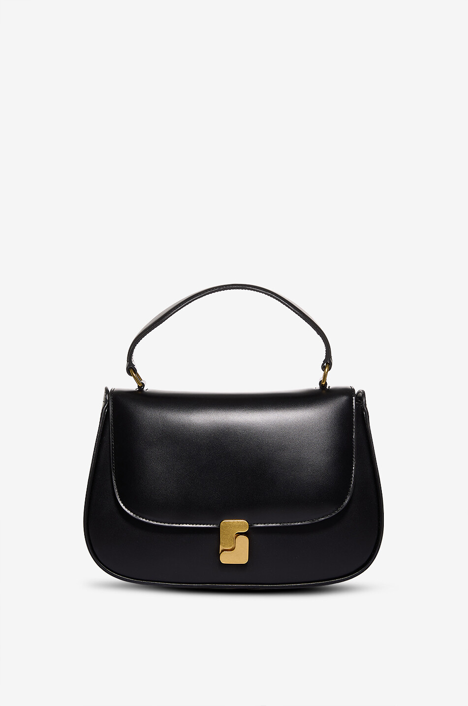Bella rounded smooth leather shoulder bag