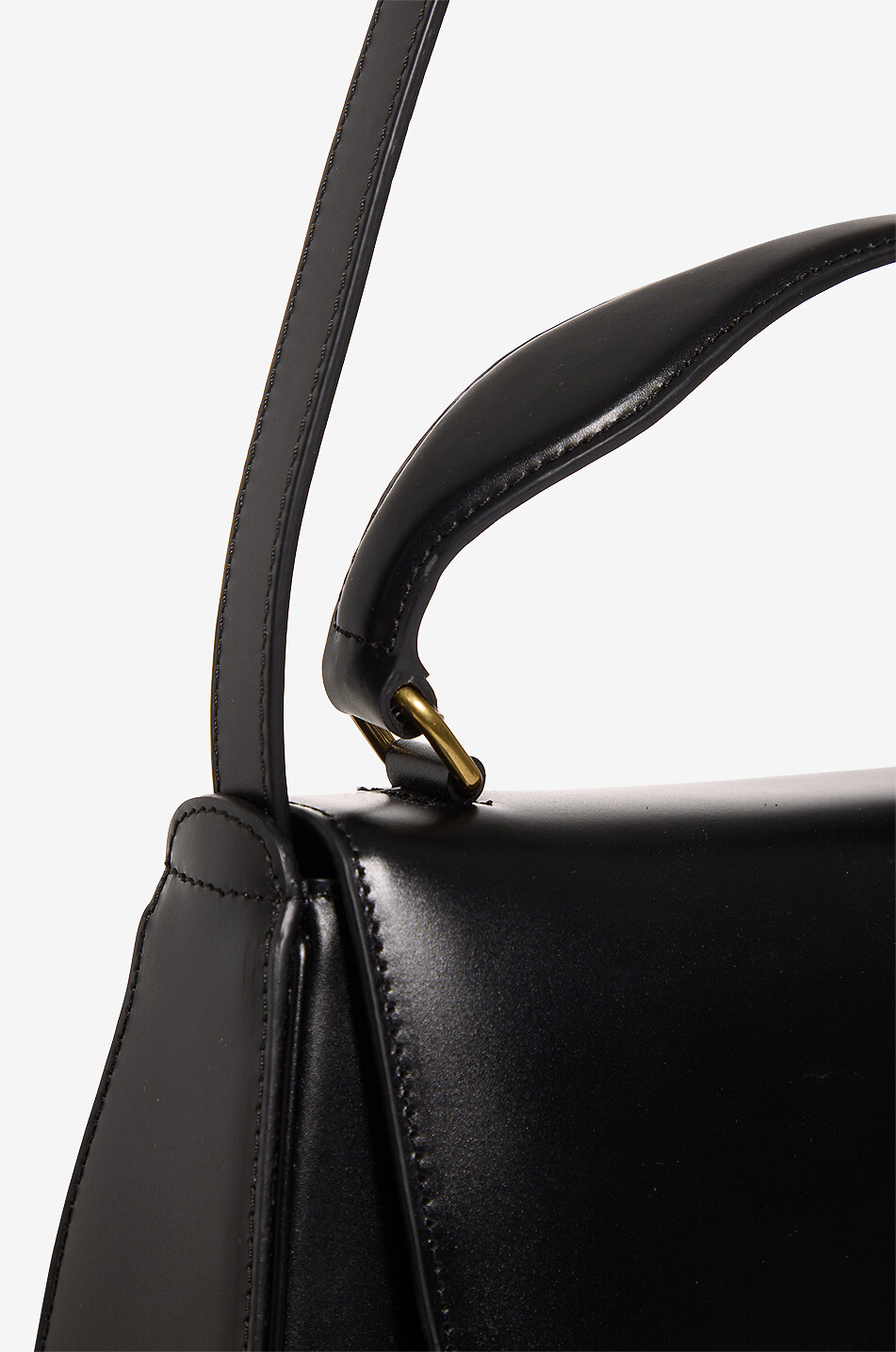 SOEUR Bella rounded smooth leather shoulder bag Women BLACK 6