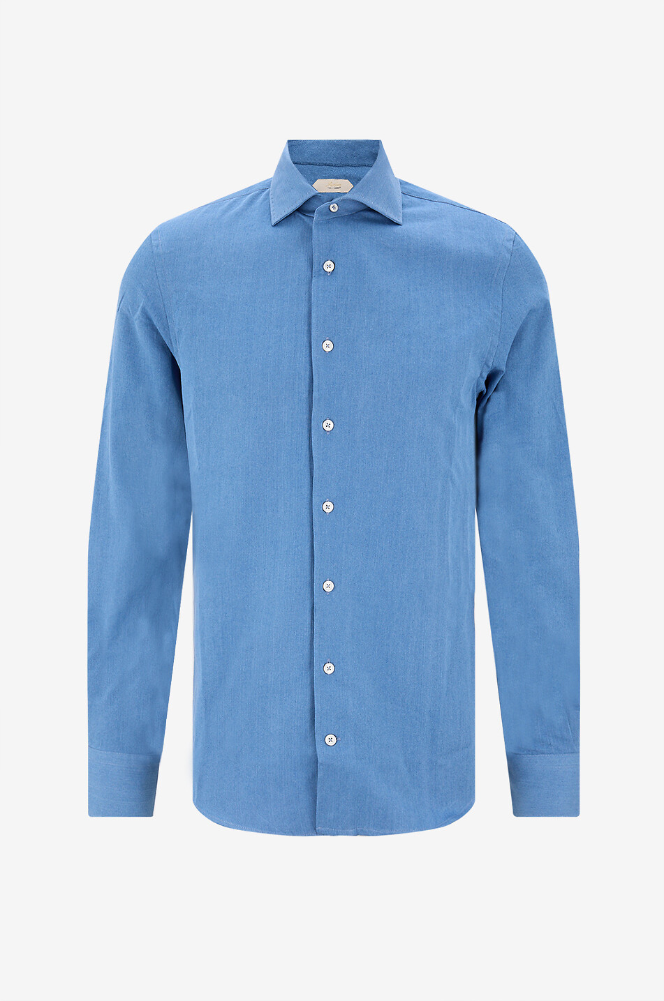 Denim shirt with cuban collar