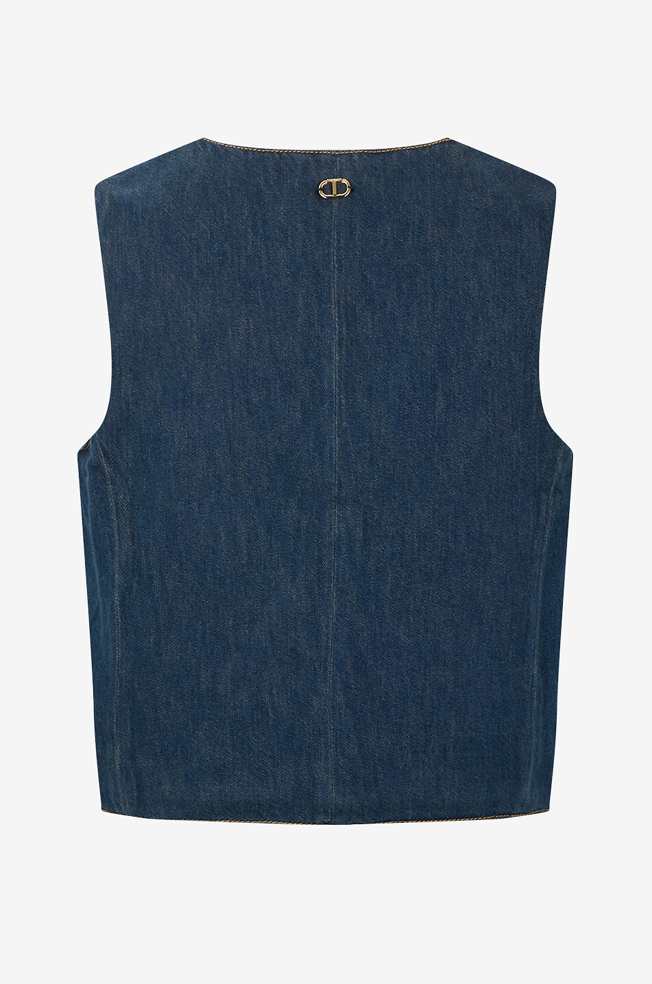 TWINSET Sleeveless denim V-neck waistcoat Women BLUE 2