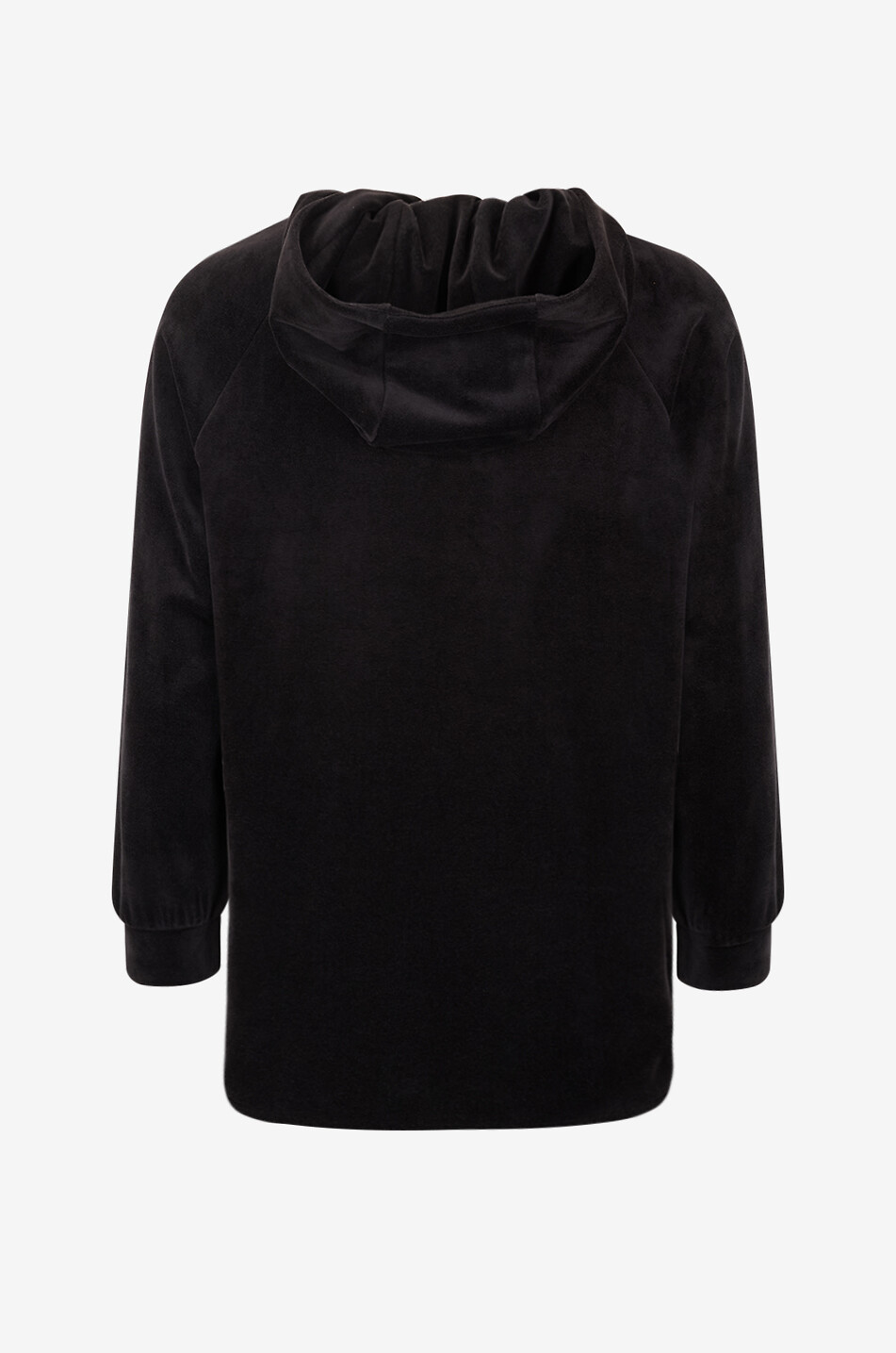 MARINA RINALDI Giano velour kangaroo pocket sweatshirt Women BLACK 2