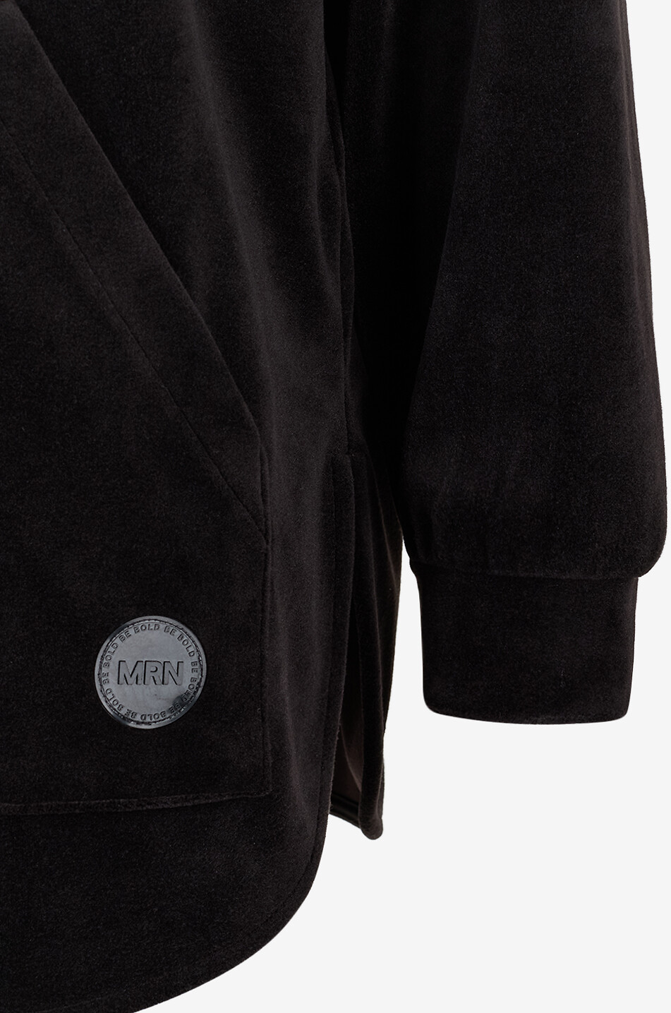 MARINA RINALDI Giano velour kangaroo pocket sweatshirt Women BLACK 3