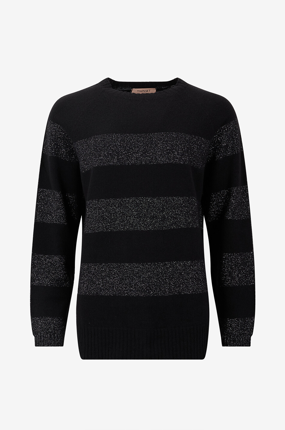 Gestreifter Strickpullover mit Rundhalsausschnitt