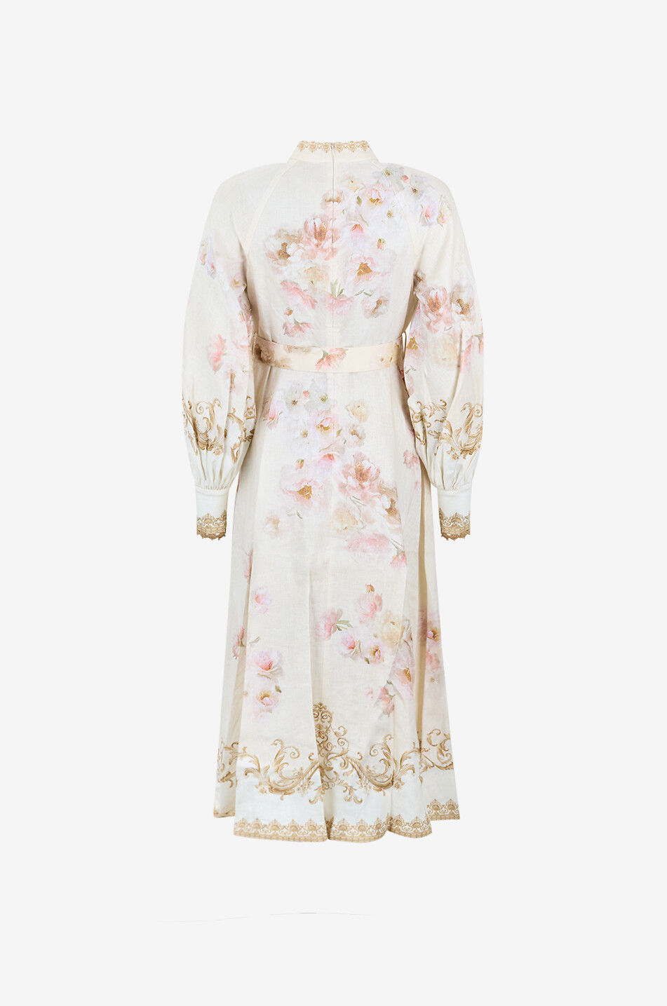 ZIMMERMANN Hypnotic printed midi dress with high collar Women BEIGE 2
