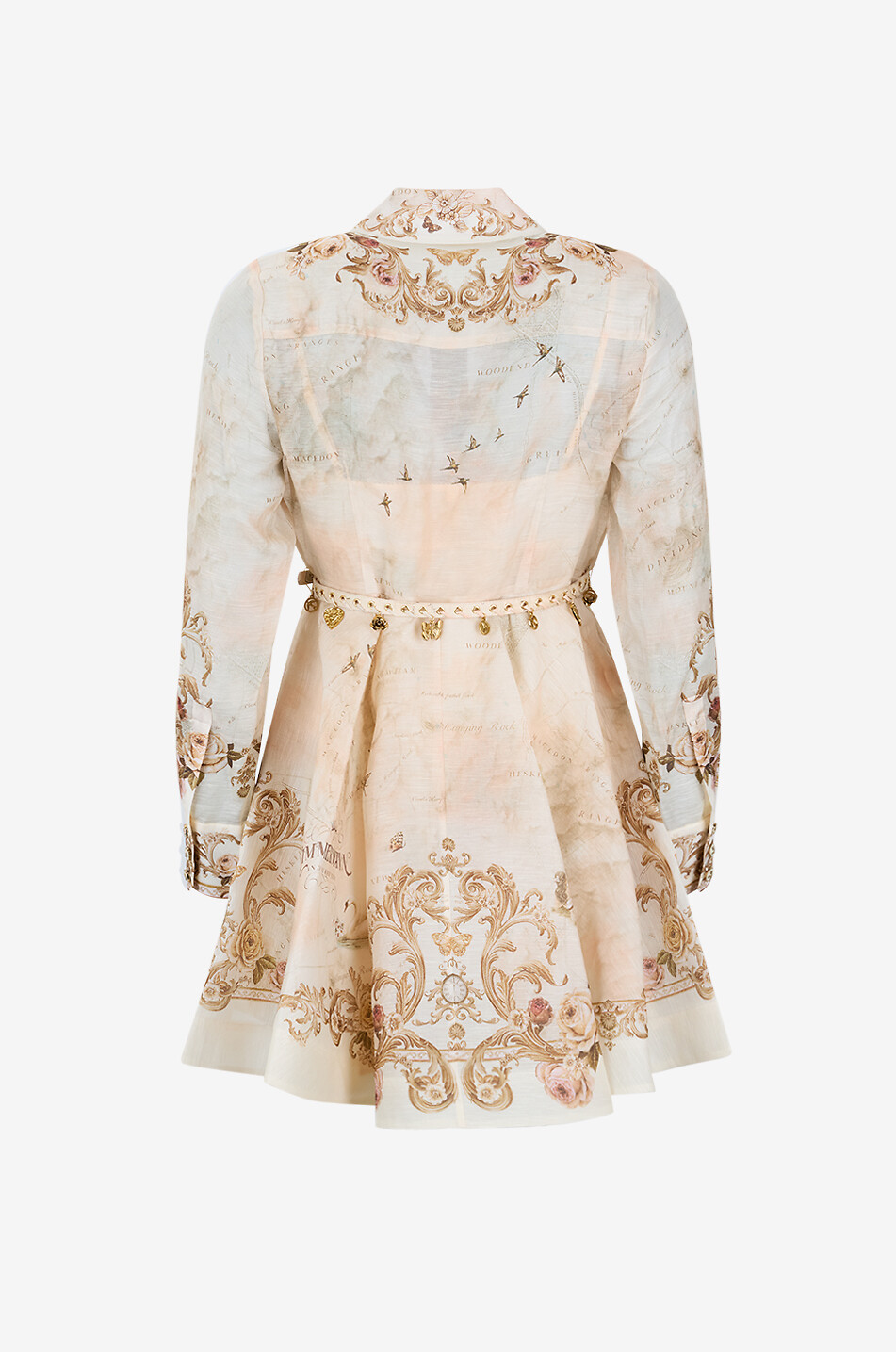 Ascension Tuck palm floral printed linen high-rise shorts