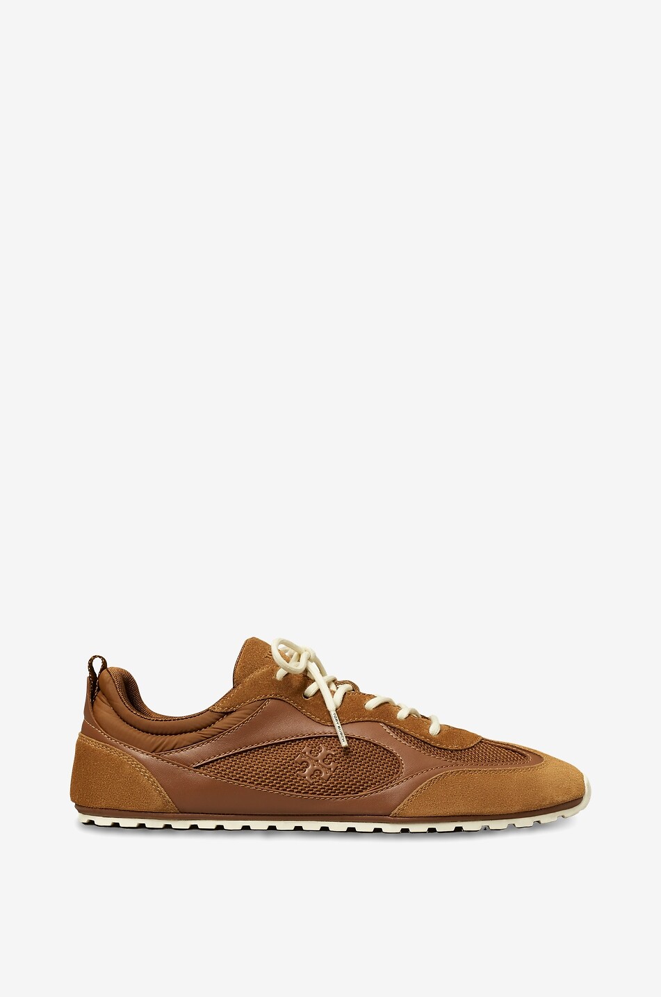 TORY BURCH Field suede and mesh low-top sneakers Women BROWN 1