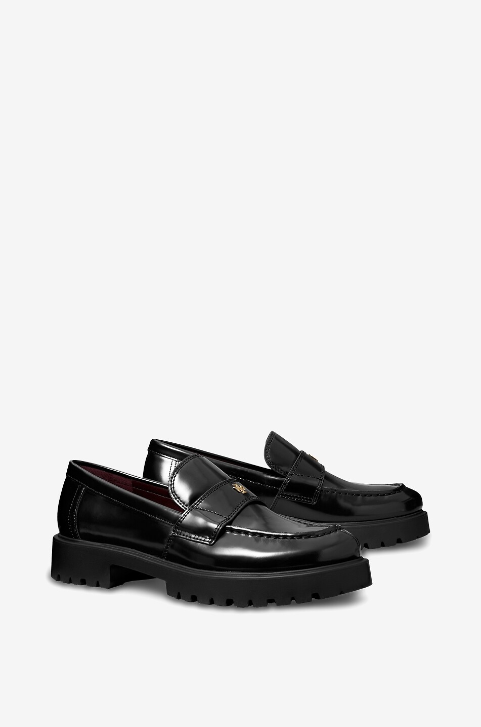 TORY BURCH Patent leather loafers with cleated sole Women BLACK 2