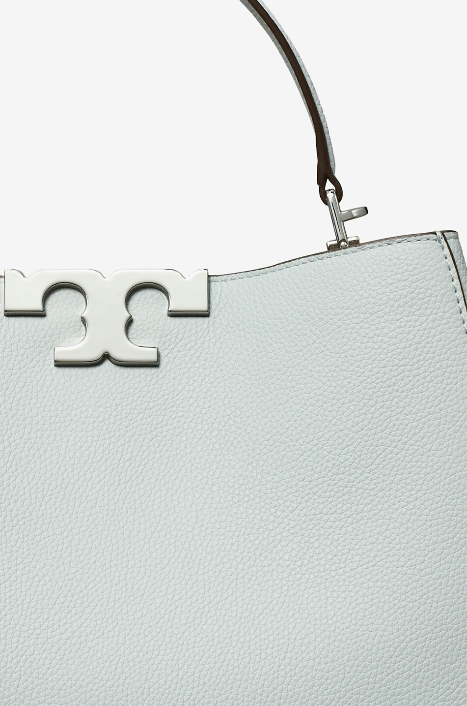TORY BURCH Eleanor Soft Satchel grained leather handbag Women LIGHT BLUE 3
