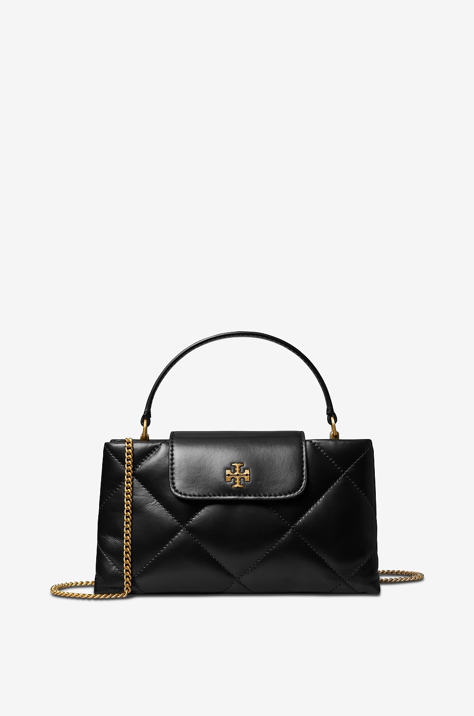 TORY BURCH Handtasche aus gestepptem Glattleder Kira E/W Damen SCHWARZ 1