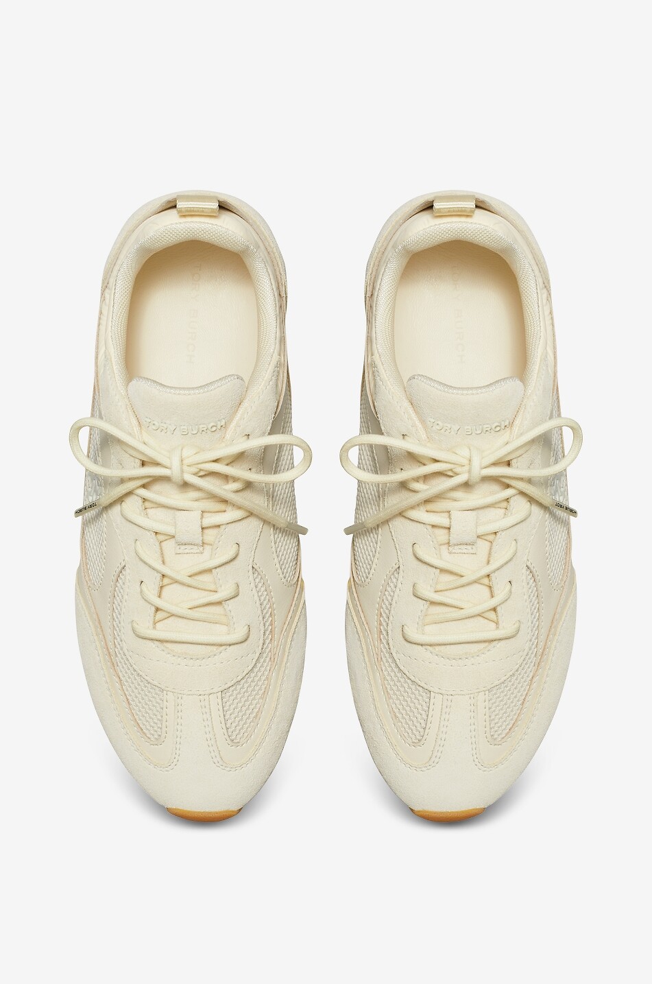 TORY BURCH Baskets basses en daim et mesh Field Femme BLANC CASSE 4