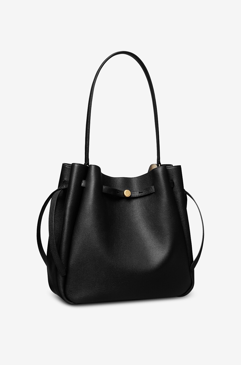 TORY BURCH Romy Large grained leather bucket bag Women BLACK 4