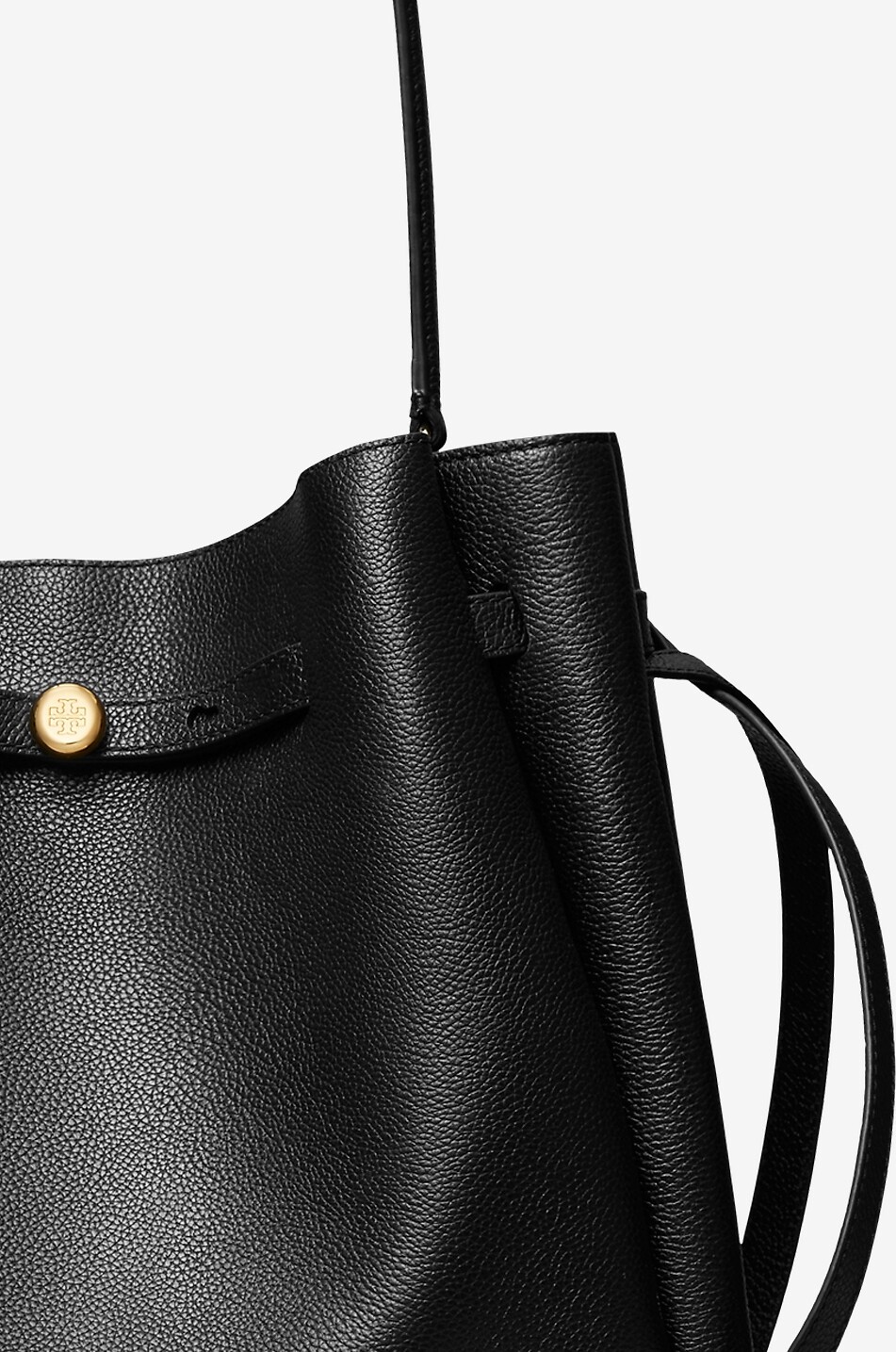 TORY BURCH Romy Large grained leather bucket bag Women BLACK 5