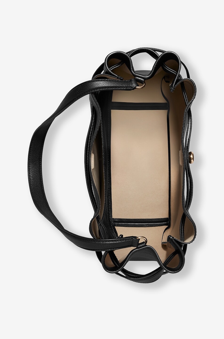 TORY BURCH Romy Large grained leather bucket bag Women BLACK 3