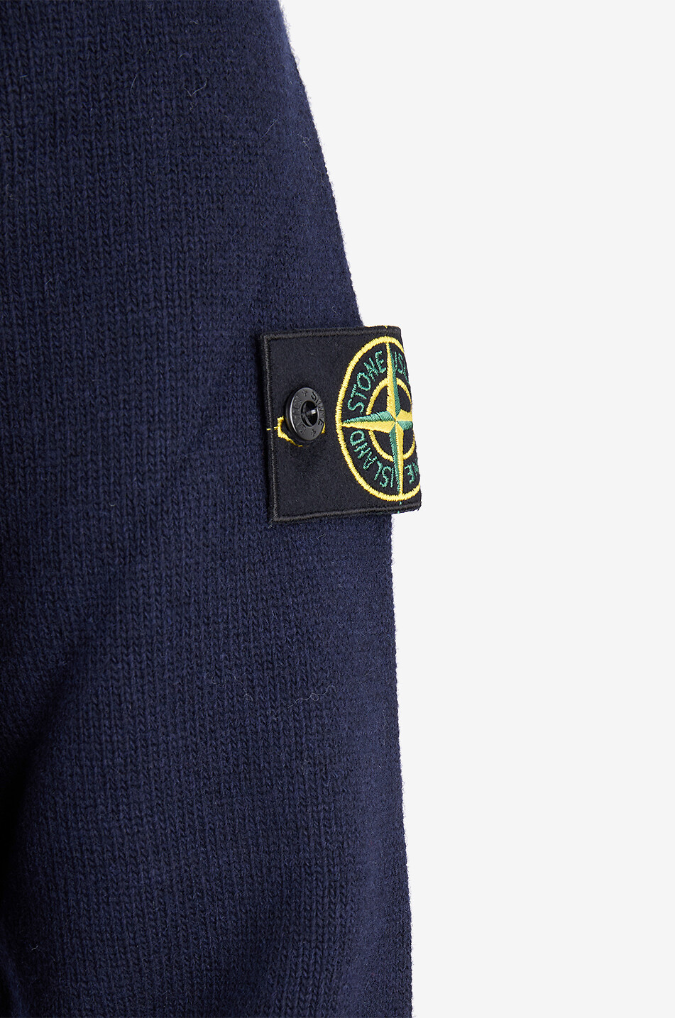 STONE ISLAND 5100040 Lambswool jumper with buttoned stand-up collar Men DARK BLUE 3
