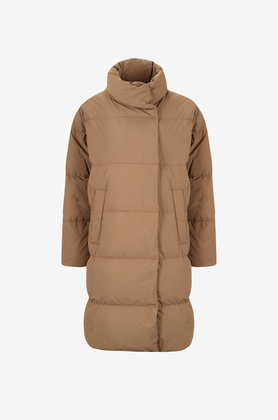Tenuta high-neck long technical puffer jacket
