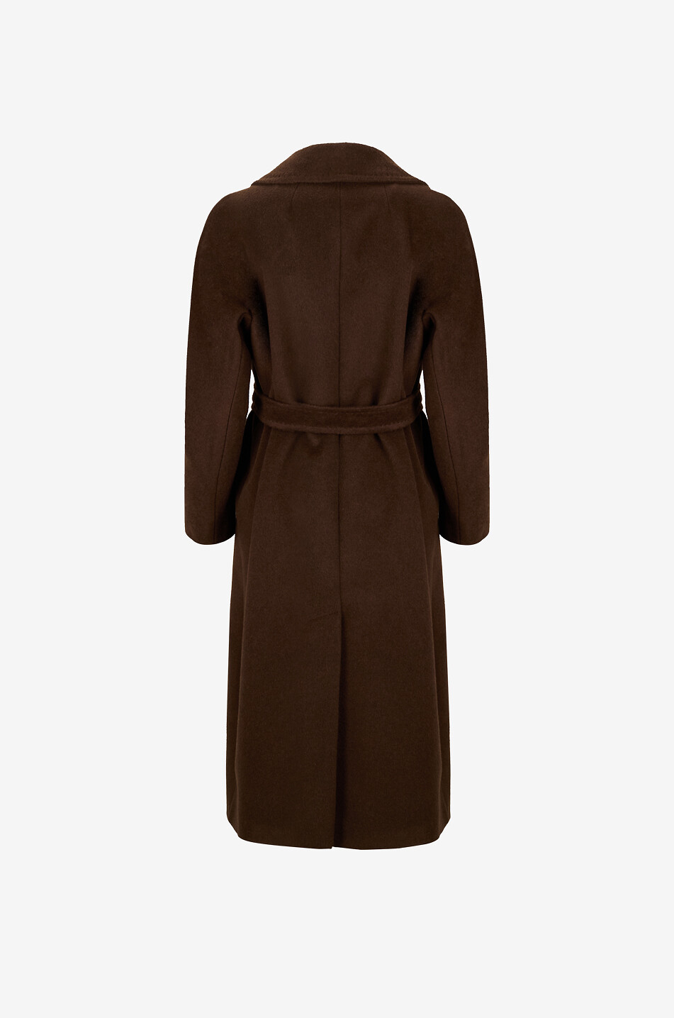 WEEKEND MAX MARA Tempera flannel long coat with lapel collar Women DARK BROWN 2