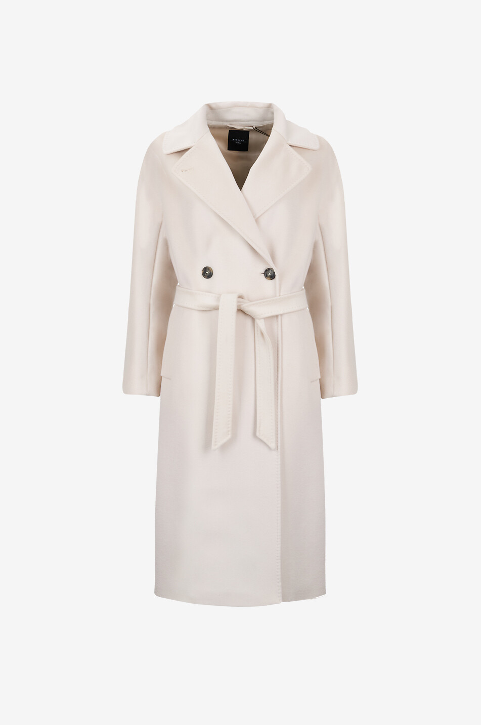 Resina double-breasted long flannel coat