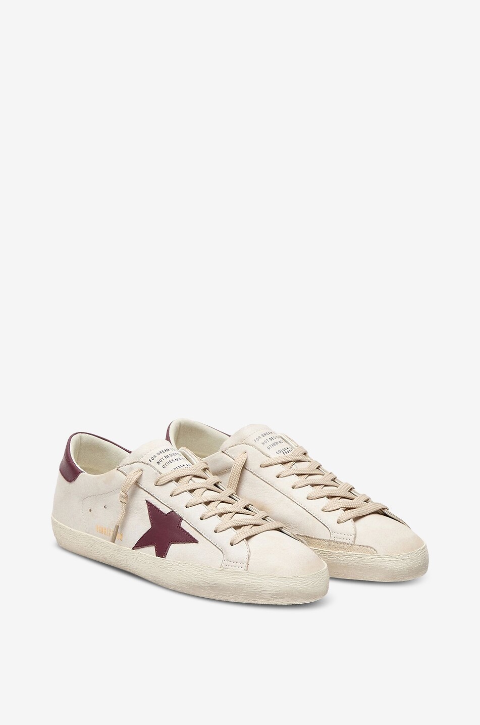 GOLDEN GOOSE Niedrige Sneakers aus gealtertem Leder Super Star Herren WEISS 2