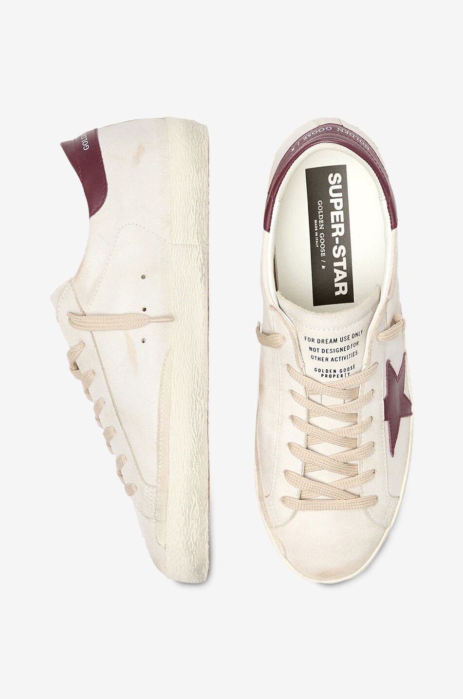 GOLDEN GOOSE Niedrige Sneakers aus gealtertem Leder Super Star Herren WEISS 3