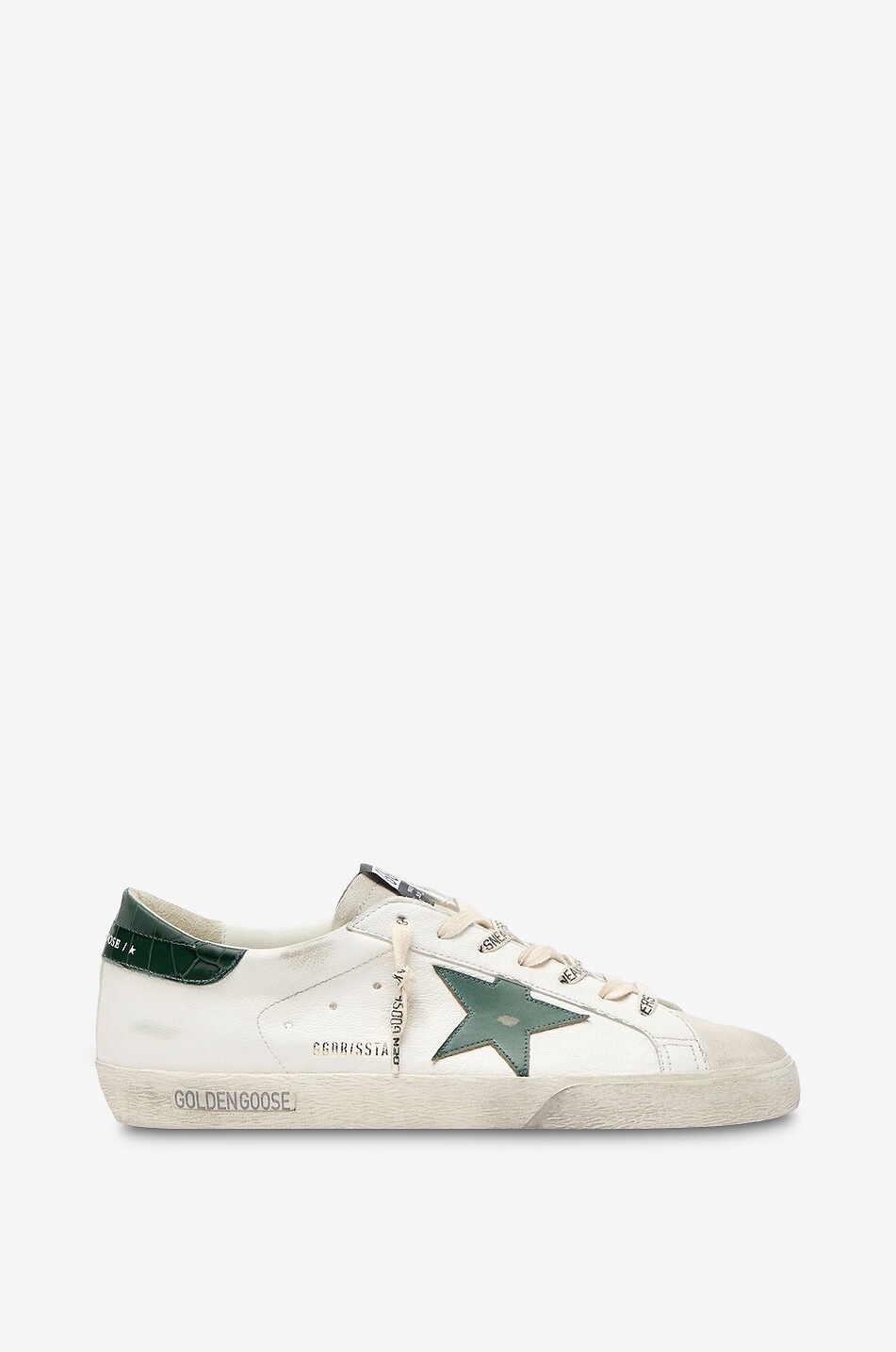 GOLDEN GOOSE Super Star distressed leather low-top sneakers Men WHITE 1