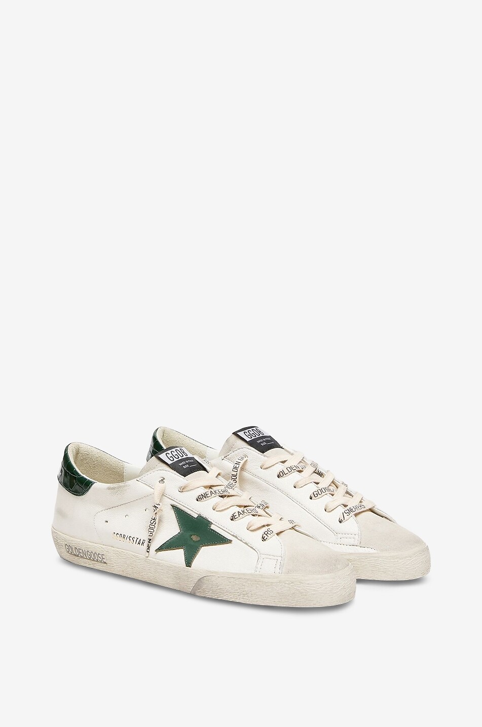GOLDEN GOOSE Super Star distressed leather low-top sneakers Men WHITE 2